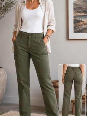 prAna Olive Green Cargo Pants Women’s Size 10